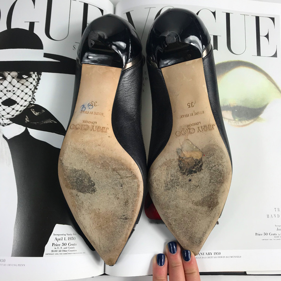 Jimmy Choo Black and Brown Heels - Picture 5 of 8